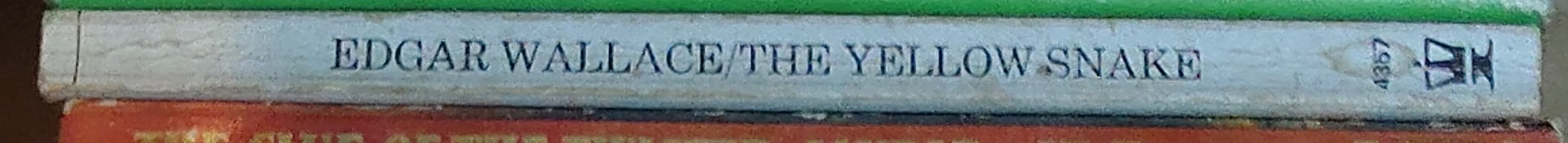 Edgar Wallace  THE YELLOW SNAKE spine of book image