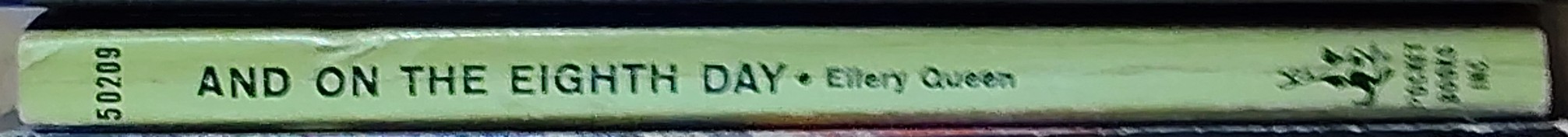 Ellery Queen  AND ON THE EIGHTH DAY spine of book image