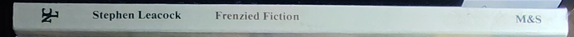 Stephen Leacock  FRENZIED FICTION spine of book image