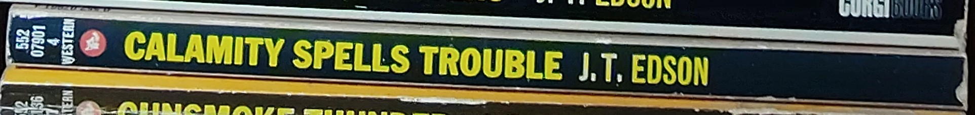 J.T. Edson  CALAMITY SPELLS TROUBLE spine of book image