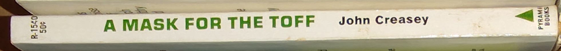 John Creasey  A MASK FOR THE TOFF spine of book image