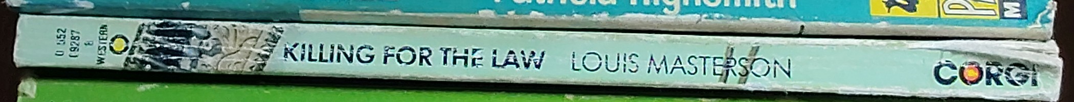 Louis Masterson  KILLING FOR THE LAW spine of book image