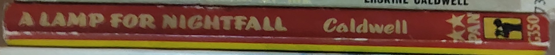 Erskine Caldwell  A LAMP FOR NIGHTFALL spine of book image