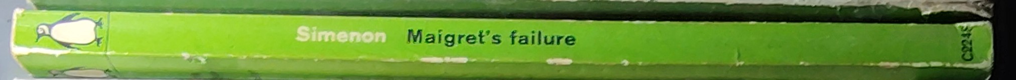 Georges Simenon  MAIGRET'S FAILURE spine of book image