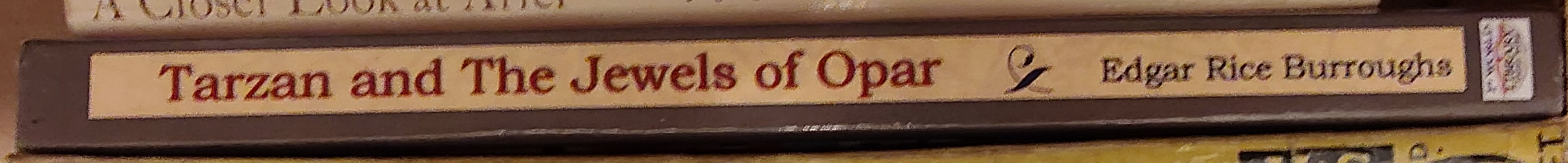 Edgar Rice Burroughs  TARZAN AND THE JEWELS OF OPAR spine of book image