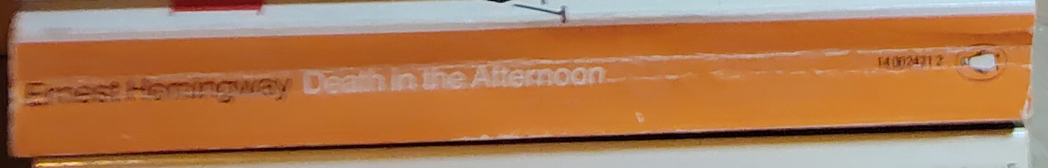 Ernest Hemingway  DEATH IN THE AFTERNOON spine of book image