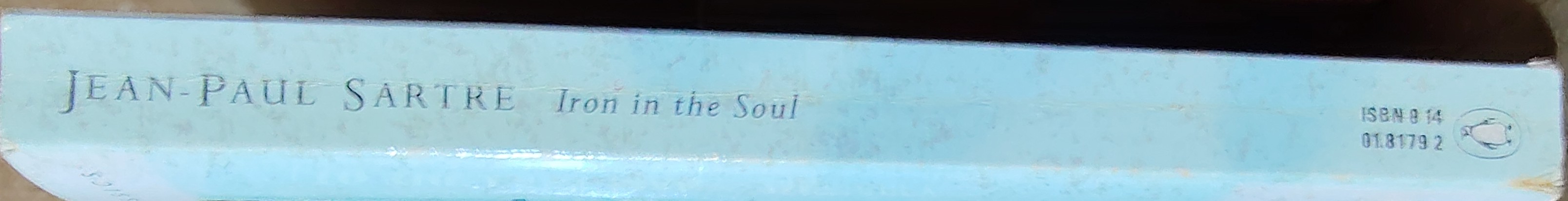 Jean-Paul Sartre  IRON IN THE SOUL spine of book image