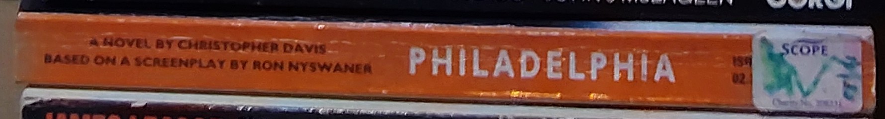 Christopher Davis  PHILADELPHIA (Tom Hanks & Denzel Washington) spine of book image