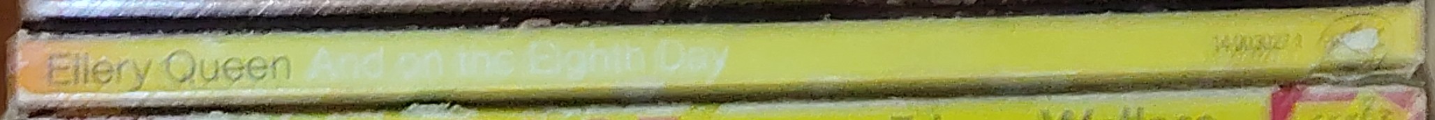 Ellery Queen  AND ON THE EIGHTH DAY spine of book image