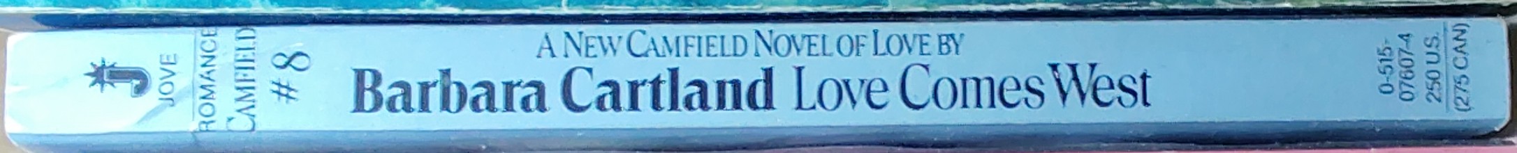 Barbara Cartland  LOVE COMES WEST spine of book image