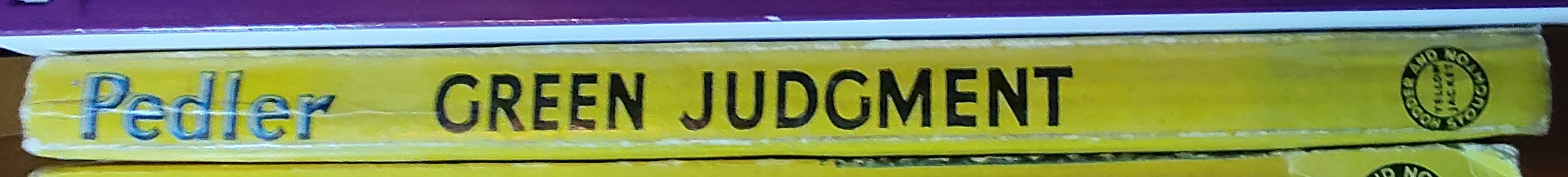 Margaret Pedler  GREEN JUDGEMENT spine of book image