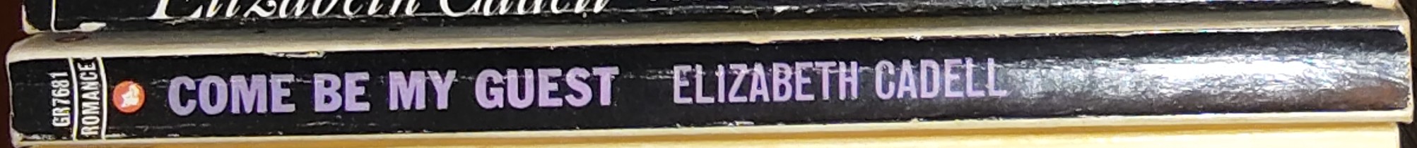 Elizabeth Cadell  COME BE MY GUEST spine of book image
