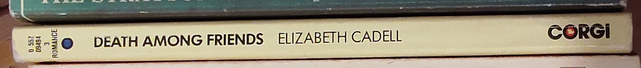 Elizabeth Cadell  DEATH AMONG FRIENDS spine of book image