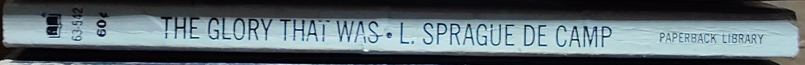 L.Sprague de Camp  THE GLORY THAT WAS spine of book image