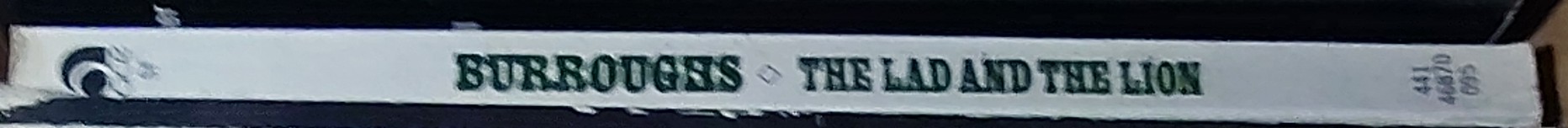 Edgar Rice Burroughs  THE LAD AND THE LION spine of book image