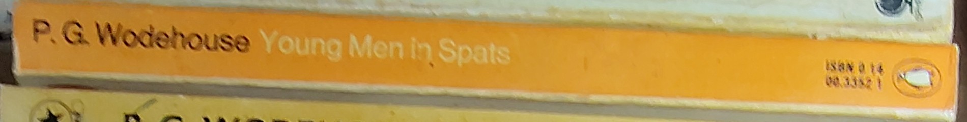 P.G. Wodehouse  YOUNG MEN IN SPATS spine of book image