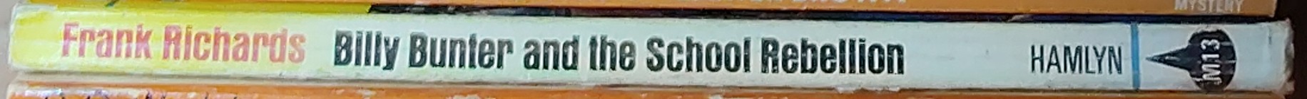 Frank Richards  BILLY BUNTER AND THE SCHOOL REBELLION spine of book image