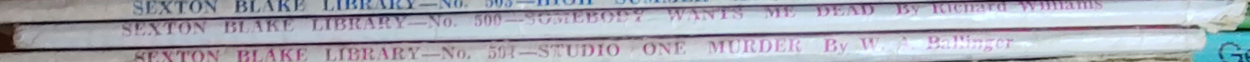 Richard Williams  SOMEBODY WANTS ME DEAD! (Sexton Blake) spine of book image