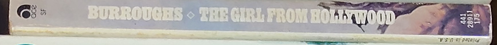 Edgar Rice Burroughs  THE GIRL FROM HOLLYWOOD spine of book image