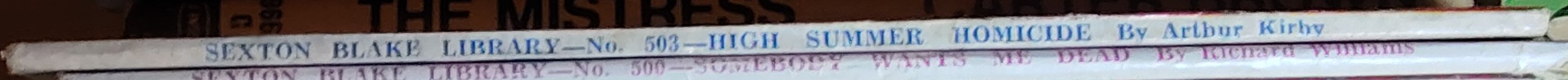 Arthur Kirby  HIGH SUMMER HOMICIDE (Sexton Blake) spine of book image