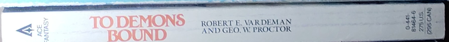 Robert E. Vardeman  TO DEMONS BOUND spine of book image