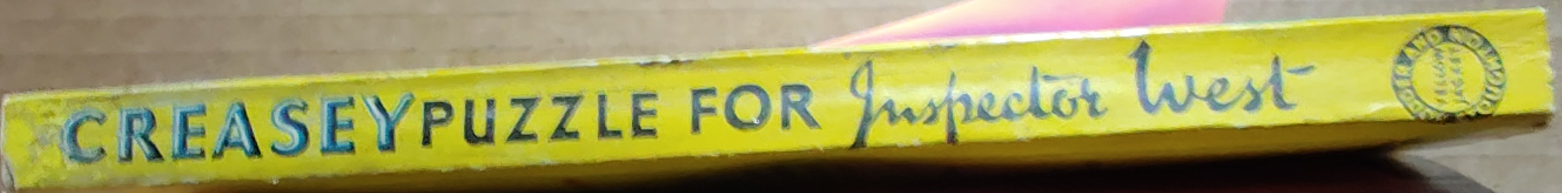 John Creasey  PUZZLE FOR INSPECTOR WEST spine of book image