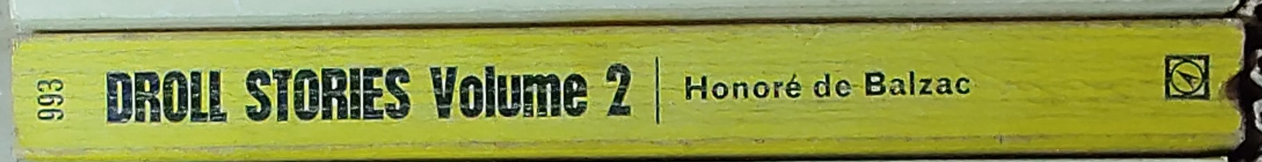 Honore de Balzac  DROLL STORIES. Volume II spine of book image