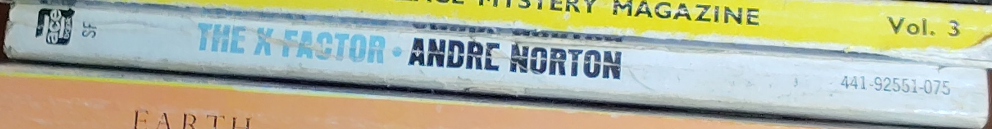 Andre Norton  THE X FACTOR spine of book image