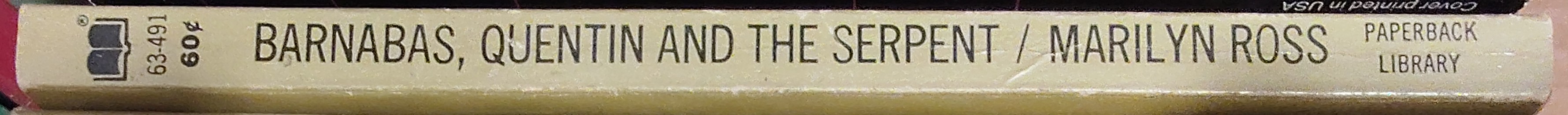 Marilyn Ross  BARNABAS, QUENTIN AND THE SERPENT spine of book image
