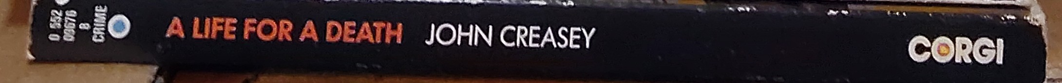 Gordon Ashe  A LIFE FOR A DEATH spine of book image