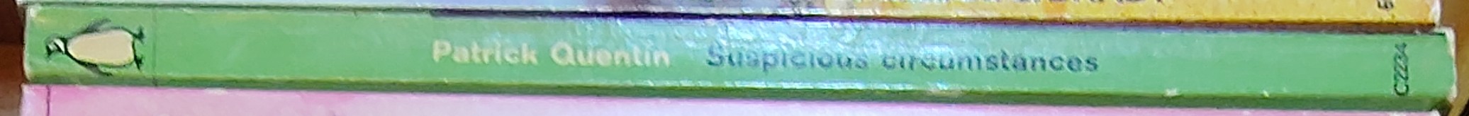 Patrick Quentin  SUSPICIOUS CIRCUMSTANCES spine of book image