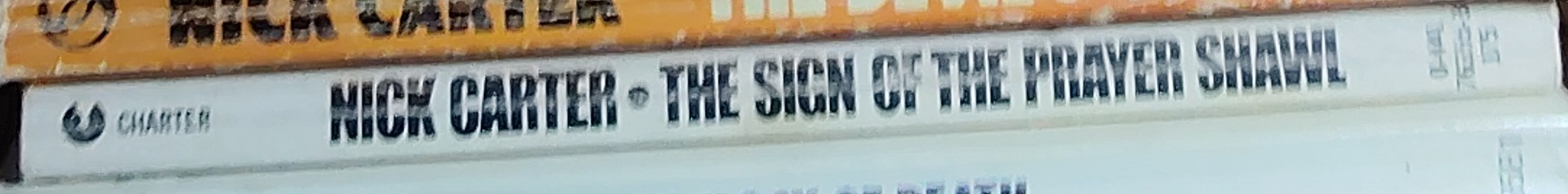 Nick Carter  THE SIGN OF THE PRAYER SHAWL spine of book image