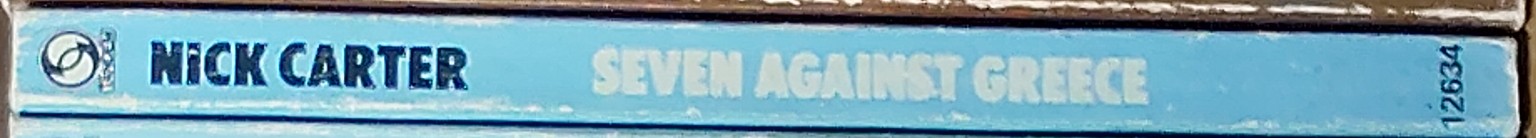 Nick Carter  SEVEN AGAINST GREECE spine of book image