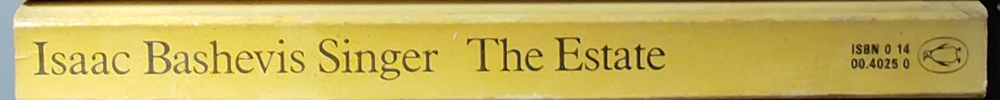 Isaac Bashevis Singer  THE ESTATE spine of book image