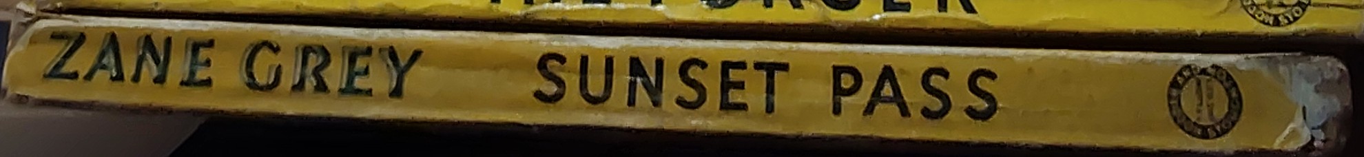 Zane Grey  SUNSET PASS spine of book image
