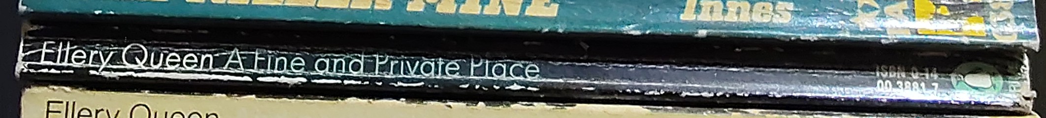 Ellery Queen  A FINE AND PRIVATE PLACE spine of book image