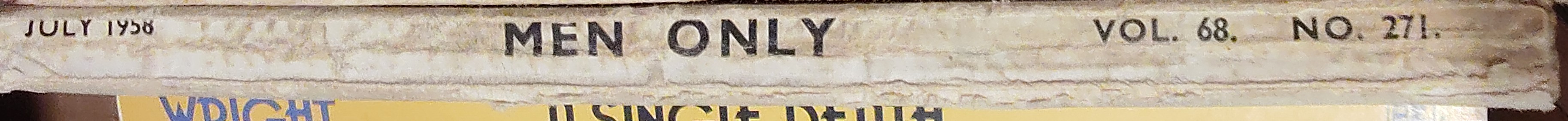 Men Only  MEN ONLY July 1958 spine of book image