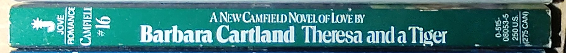 Barbara Cartland  THERESA AND A TIGER spine of book image