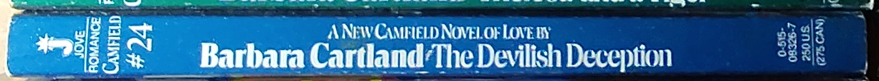 Barbara Cartland  THE DEVILISH DECEPTION spine of book image