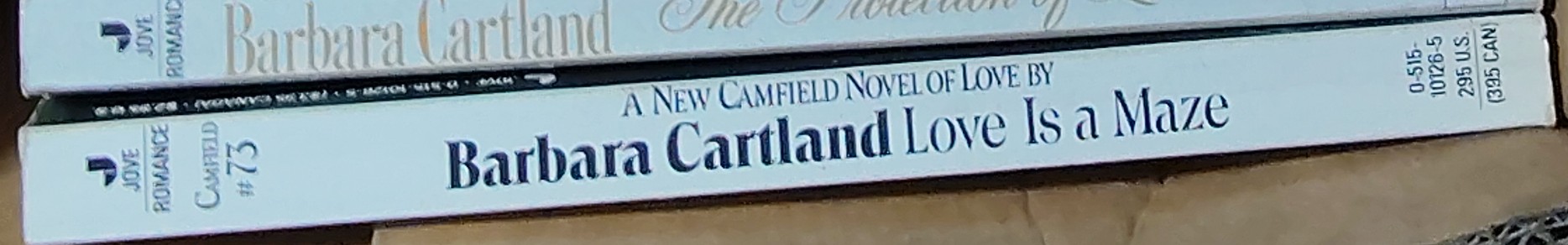 Barbara Cartland  LOVE IS A MAZE spine of book image