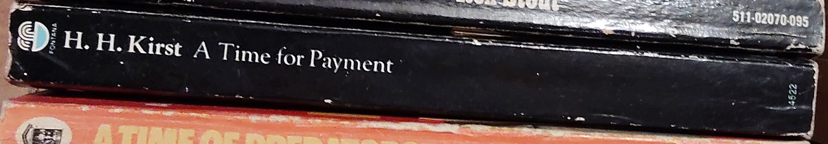 H.H. Kirst  A TIME FOR PAYMENT spine of book image