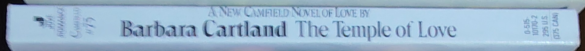 Barbara Cartland  THE TEMPLE OF LOVE spine of book image