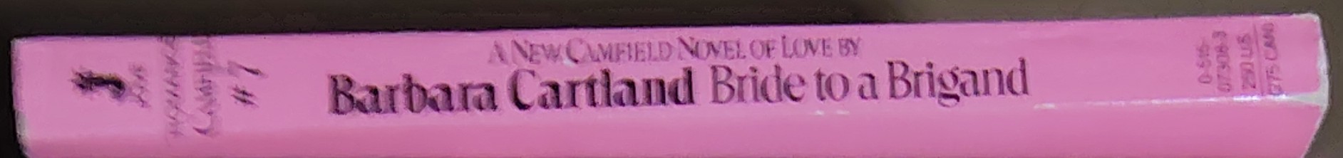 Barbara Cartland  BRIDE TO A BRIGAND spine of book image