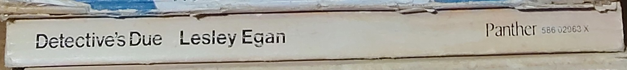 Lesley Egan  DETECTIVE'S DUE spine of book image