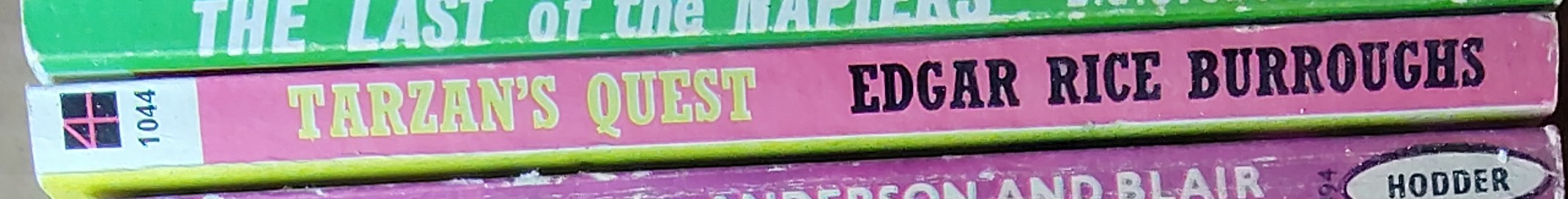 Edgar Rice Burroughs  TARZAN'S QUEST spine of book image