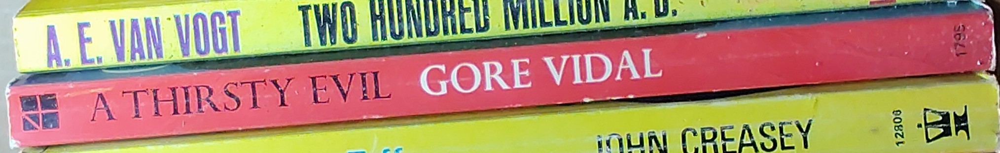 Gore Vidal  A THIRSTY EVIL spine of book image