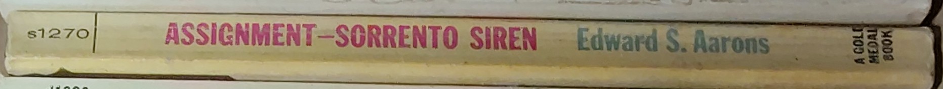 Edward S. Aarons  ASSIGNMENT - SORRENTO SIREN spine of book image