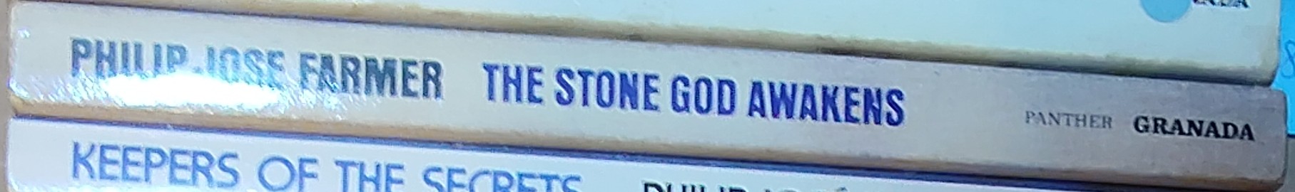 Philip Jose Farmer  THE STONE GOD AWAKENS spine of book image