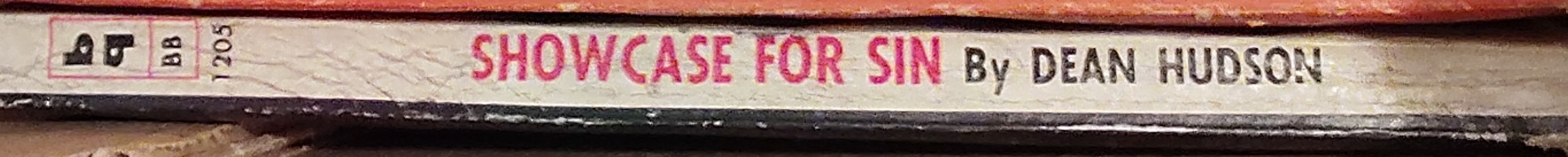 Dean Hudson  SHOWCASE FOR SIN spine of book image