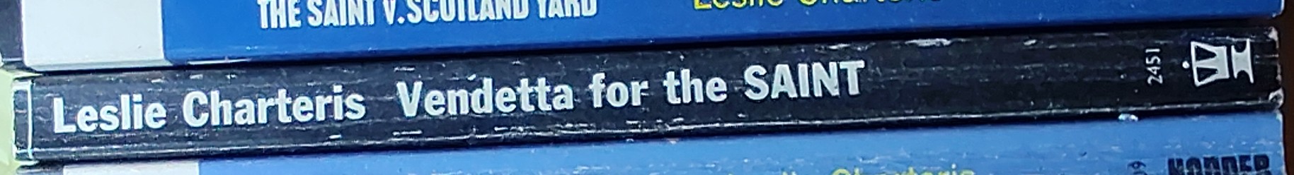 Leslie Charteris  VENDETTA FOR THE SAINT spine of book image